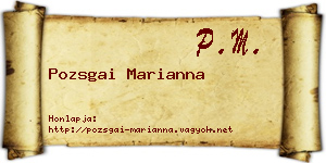 Pozsgai Marianna névjegykártya